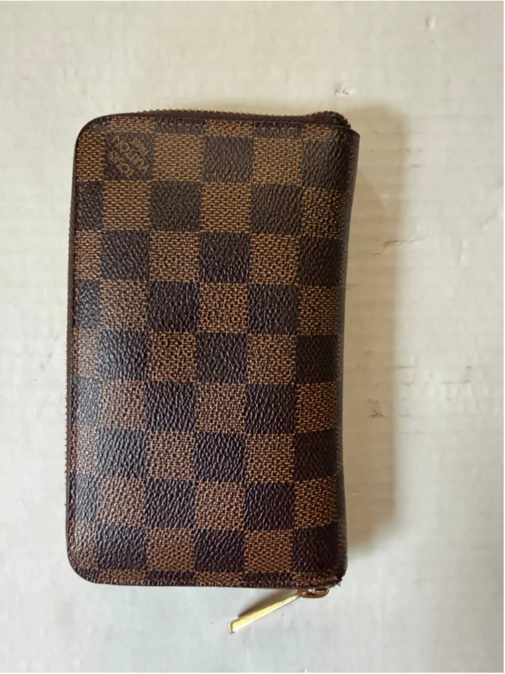 Women's Louis Vuitton Damier Ebene Wallet Brown Gold
